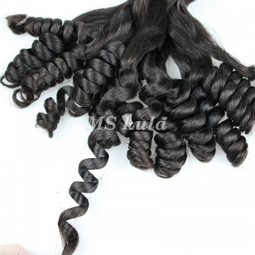 Double Drawn Flower Curly Virgin Human Hair Bundles With 4x4 Lace Closure | Human Hair Wig | Lace Front